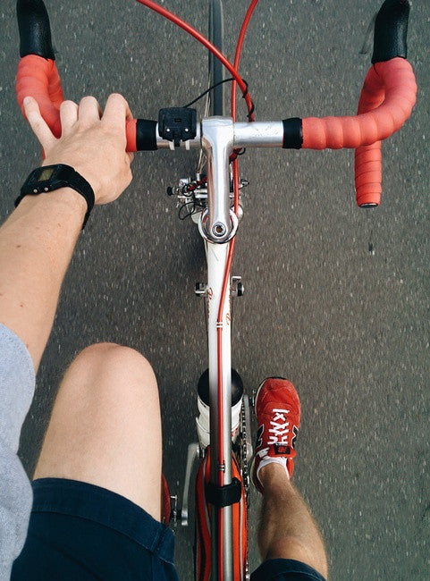 Cycle bike with red handles 